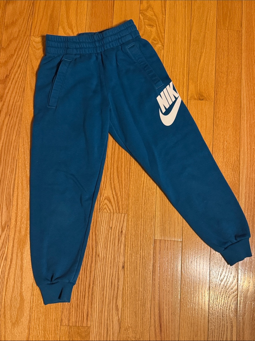Nike Teal Blue Kids Fleece Joggers with Logo